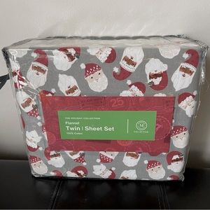 Martha Stewart The Holiday Collection Twin Sheet Set Dear Santa Print Flannel